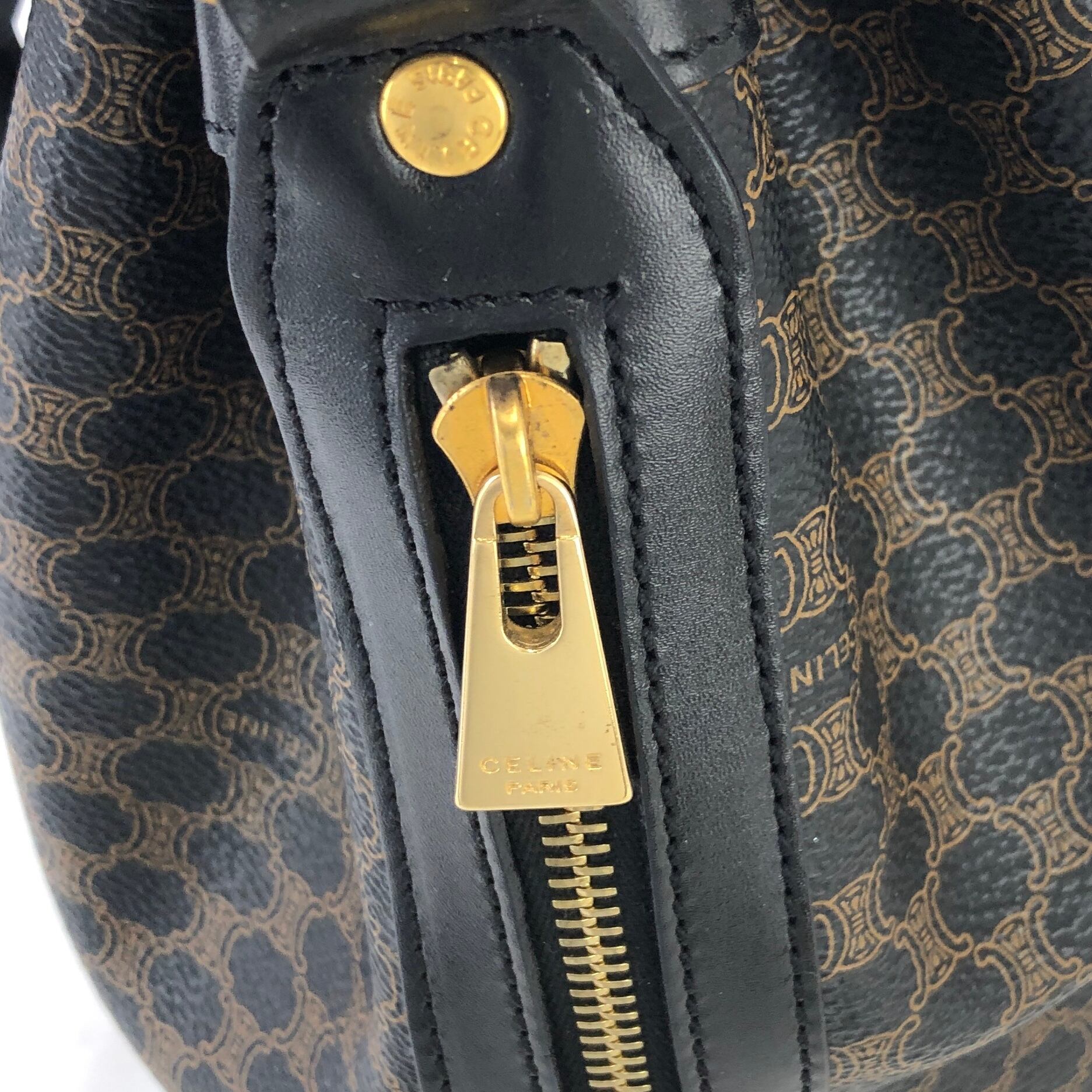 セリーヌ ヴィンテージ マカダム柄 巾着（ドローストリング）ショルダーバッグ ヴィンテージセリーヌ マカダム柄 巾着型 ショルダーバッグの高価買取