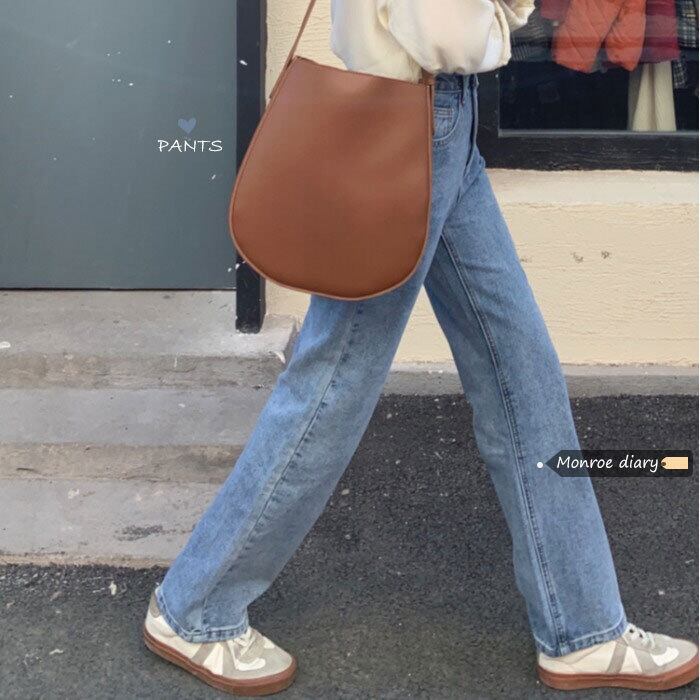 パンツ ハイウェストウェストジーンズ ルーズ薄手オータムウィンター 秋物 冬物 モンロー40308244086