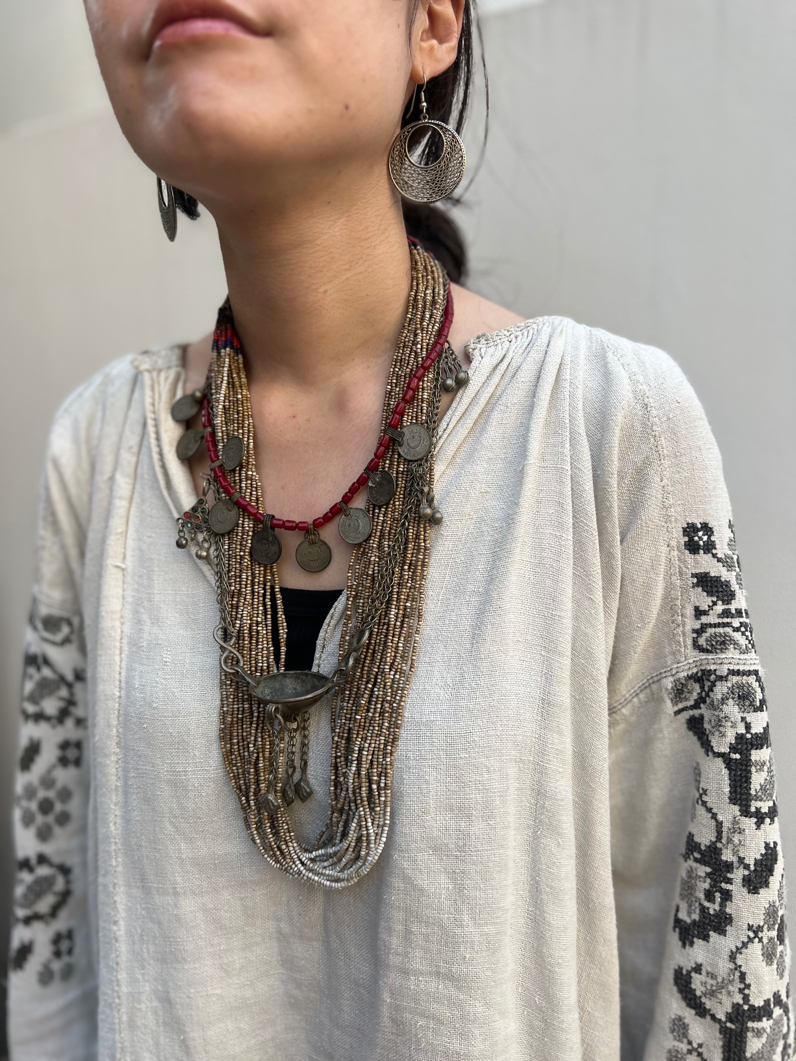 Vintage NAGA beads × shell Necklace ( ヴィンテージ ナガ族 ビーズ