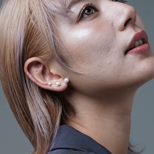 3連淡水パールイヤーカフ