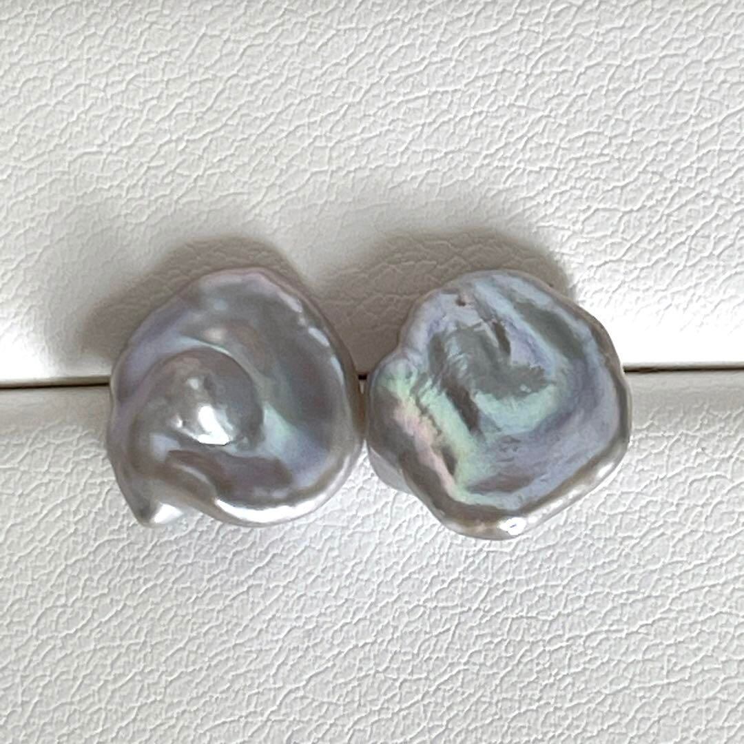 405大粒バロックお花　フラワーパール スタッドピアス★11mmシルバー925 405大粒バロックお花 フラワーパール スタッドピアス☆11mm