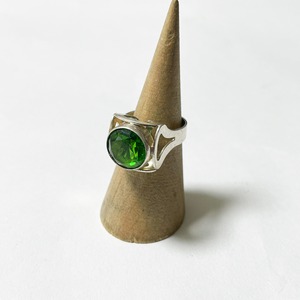 Vintage 835 Silver Green Glass Bijoux Art Nouveau Revival Ring Made In Euro