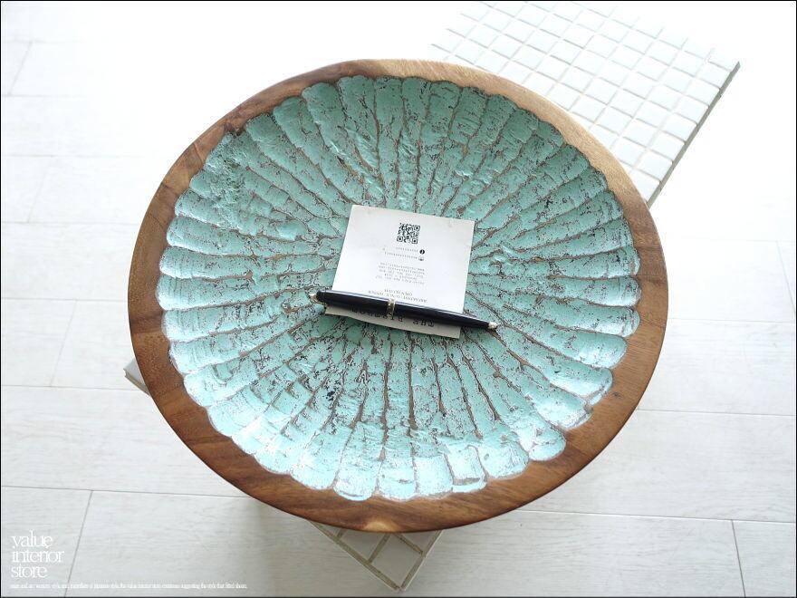 モンキーポッド総無垢材 デコレーショントレイEG1 小物入れ 飾り皿 木製 菓子器 手作り エスニック ハンドメイド 総無垢 一点物 直径39.5cm