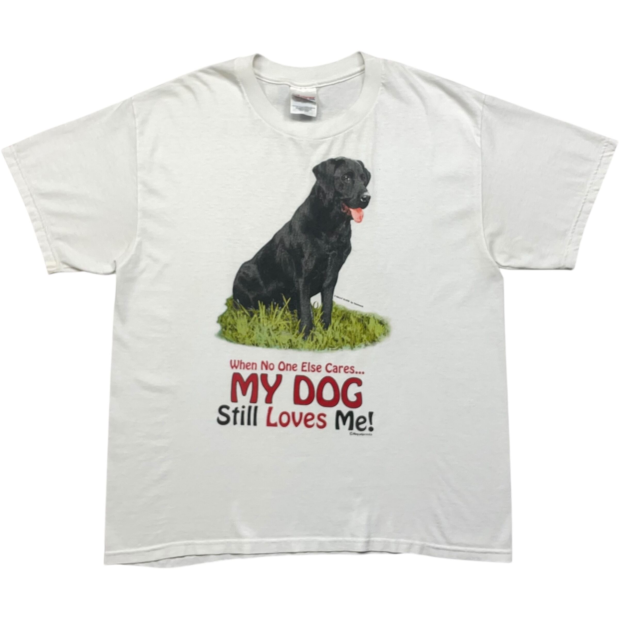 《L》 Hanes ヘインズ Tシャツ アニマルプリント 犬 ホワイト no.8000