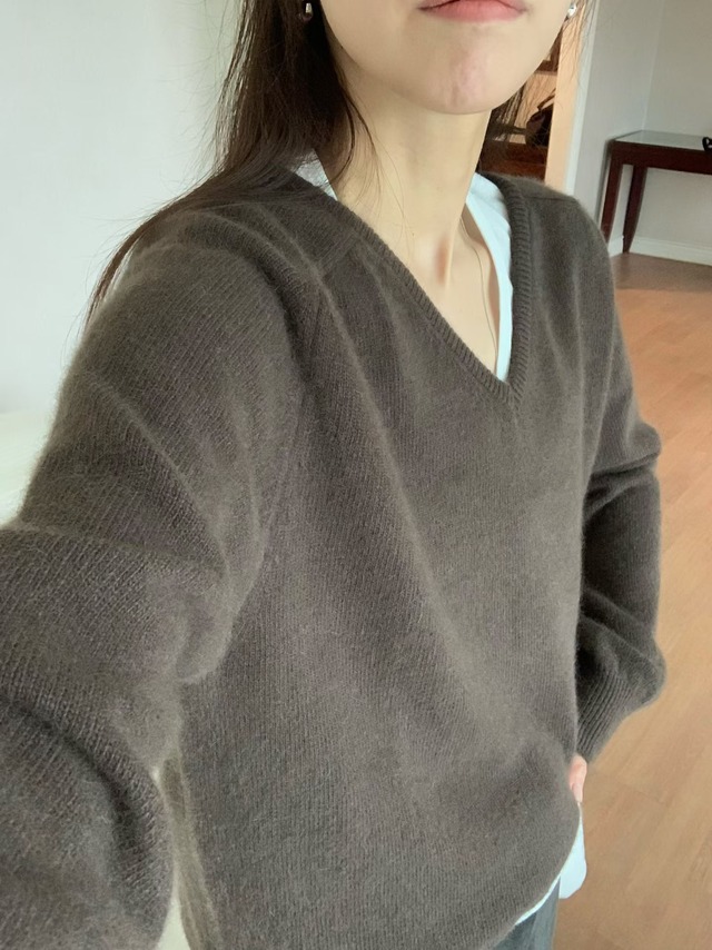 (予約) fl lanel / Soft raccoon v knit 3color