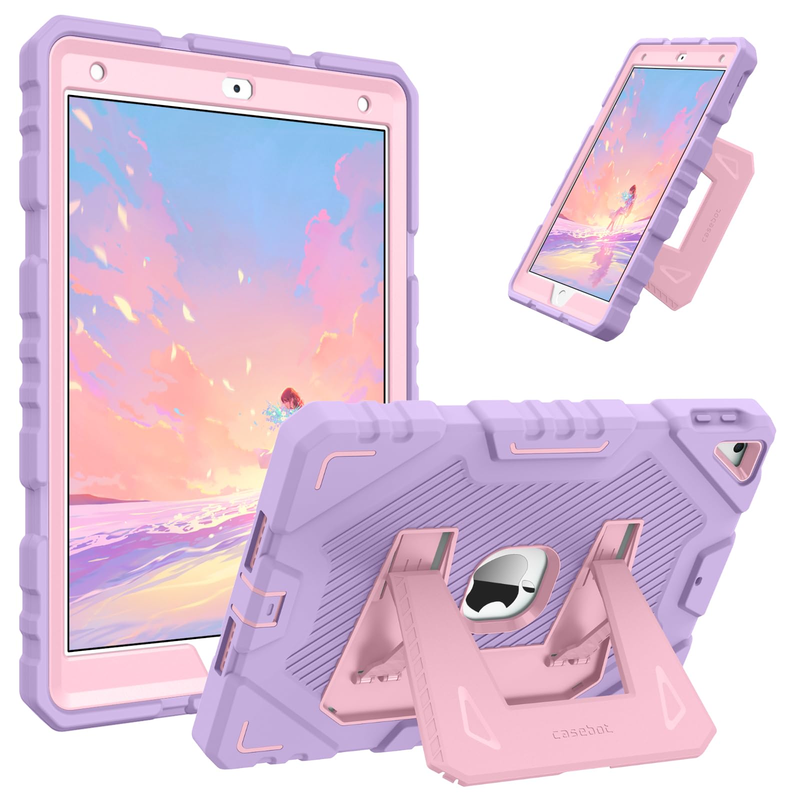 Fintie iPad 第9 / 8 / 7世代 2021/2020/2019 10.2インチ用ケース キッズケース 子供用(パープル)