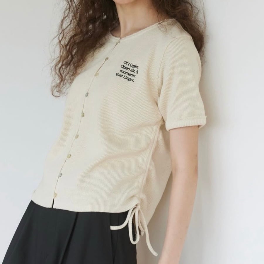 【+81 branca】ワッフル S/S カーディガン