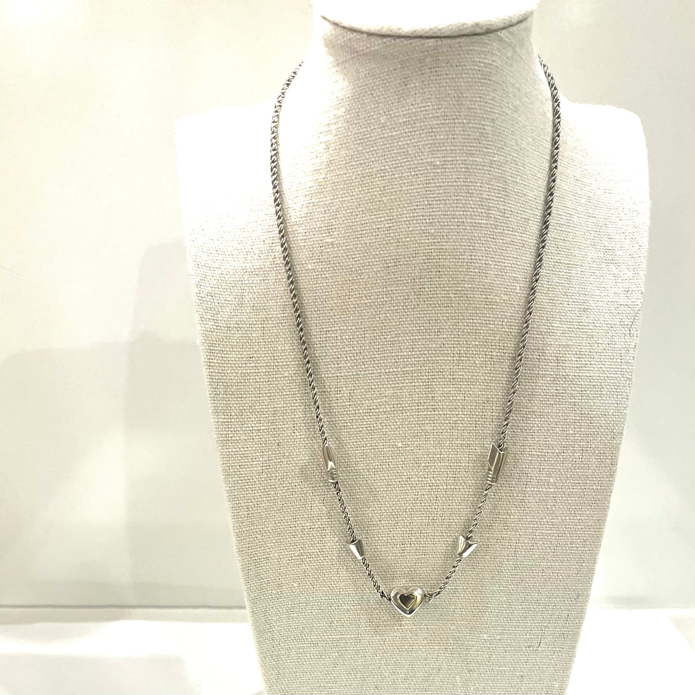 Old Tiffany 希少 極美品 コンビ  ネックレス vintage 希少【TIFFANY&CO.】2241 18K×silver925コンビ ハートアロー ロープ
