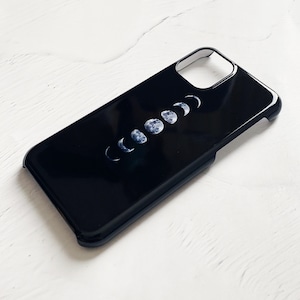 名入れ可能・月の満ち欠け THE MOON iPhoneケース（BLACKカラー） ハードケース Androidケース