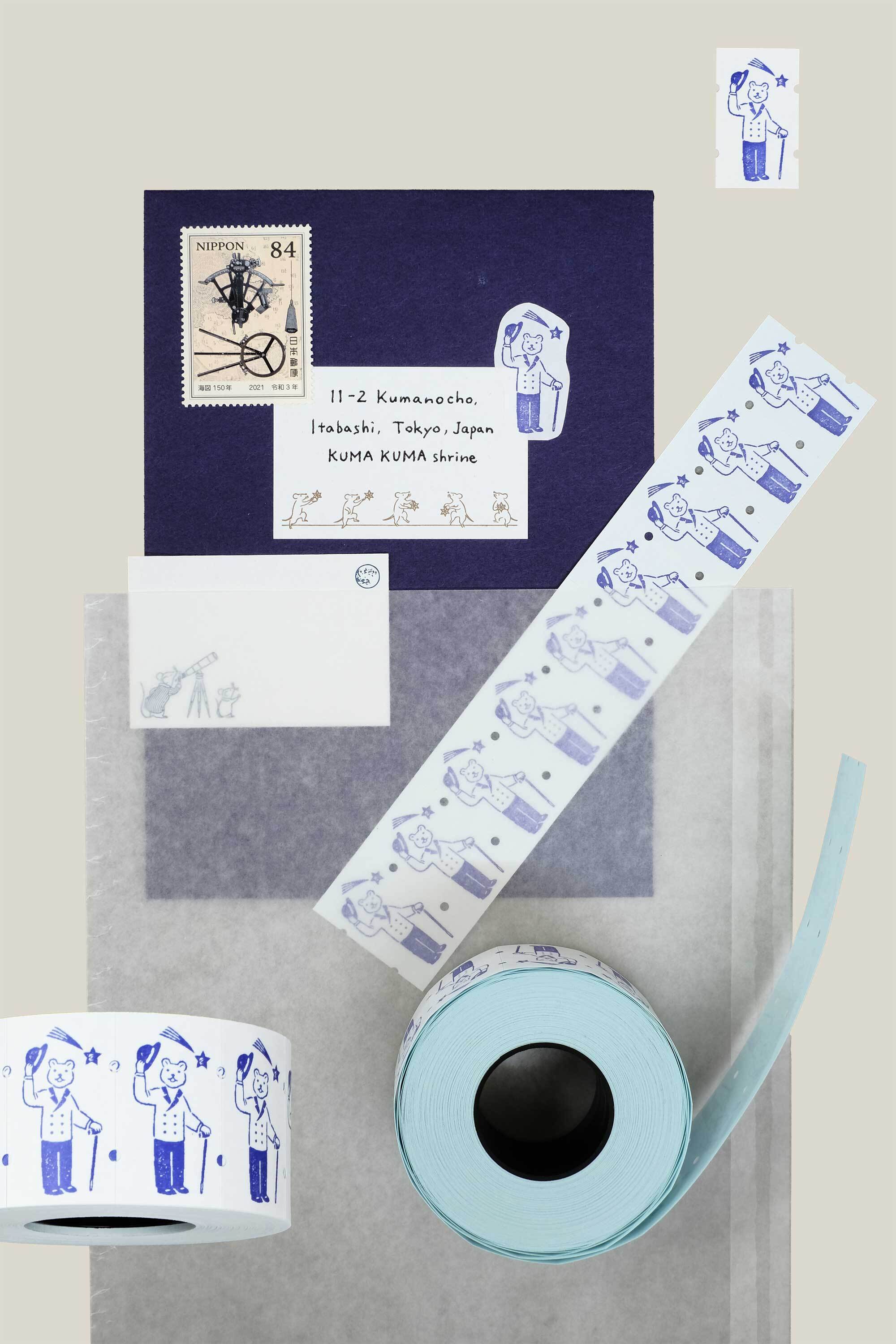 36×羅久井ハナ ラベラーロールシールL くまおじさん（強粘着） | 羅