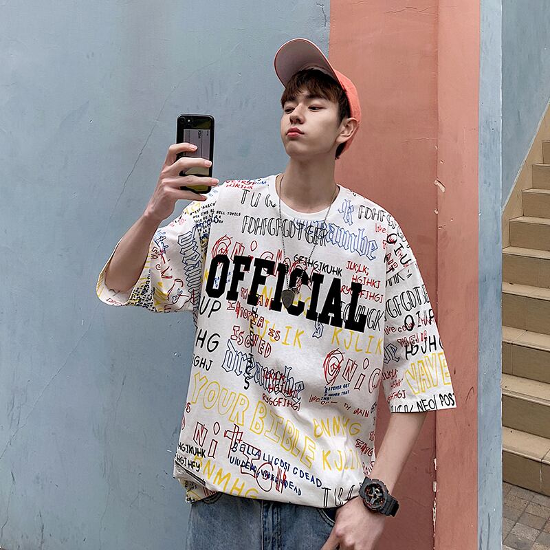 全1色 Tシャツ カットソー プリント カジュアル シンプル