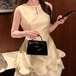 フラワーデコチュールヘムノースリーブワンピ ・78139