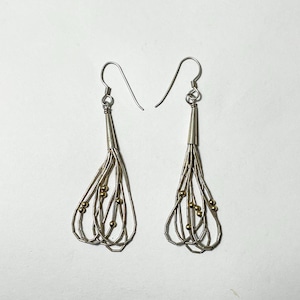 Vintage Sterling Carlisle Liquid Silver Pirced Earrings