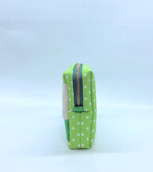 ポケットティッシュケース付き　スクエアポーチ　メロンソーダ　クリームソーダ　ビニールポーチ｜とりさん工房ーかわいいハンドメイドポーチ