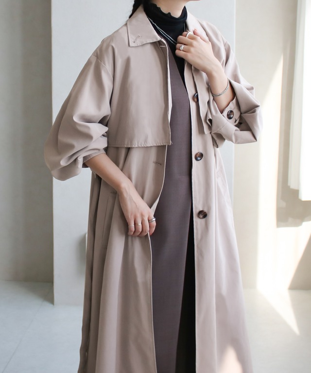 ヨーク付きステンカラーコート