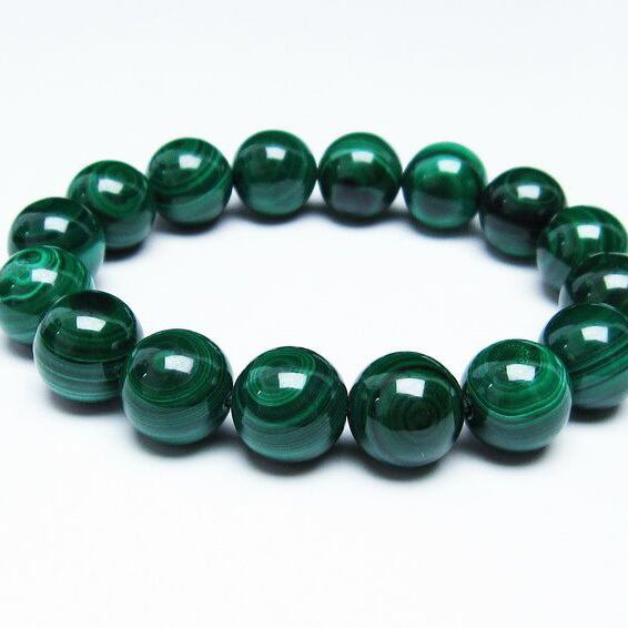 マラカイト ブレスレット 14mm 天眼 malachite 一点物 おまかせ便 111-29368