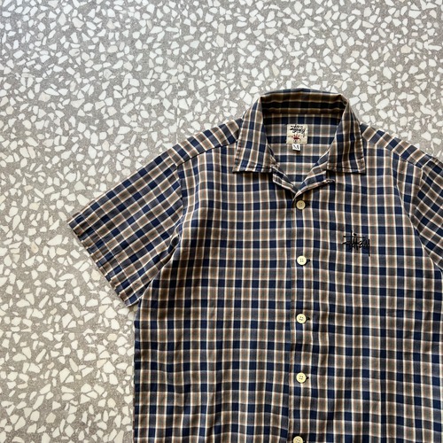 STUSSY / 90’s plaid shirt size M