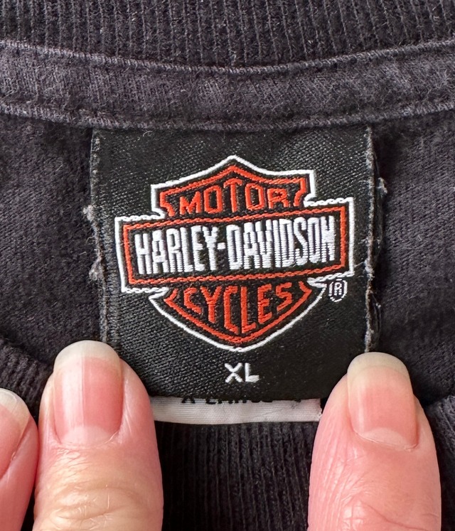 -Harley Davidson- Vintage 00s XL Flame pattern Long Sleeve T-shirt made in USA