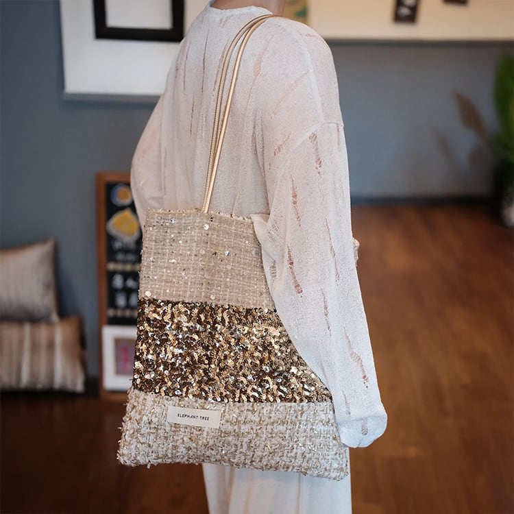 スパンコール ツイードトート No.5430