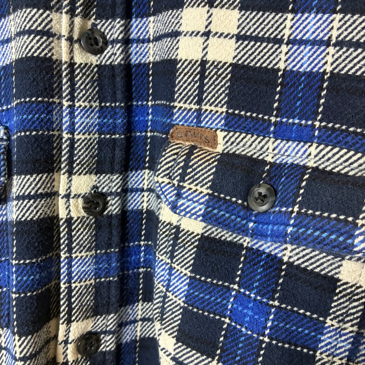 ORVIS ヘビーネルシャツ　青白チェック　L オービス