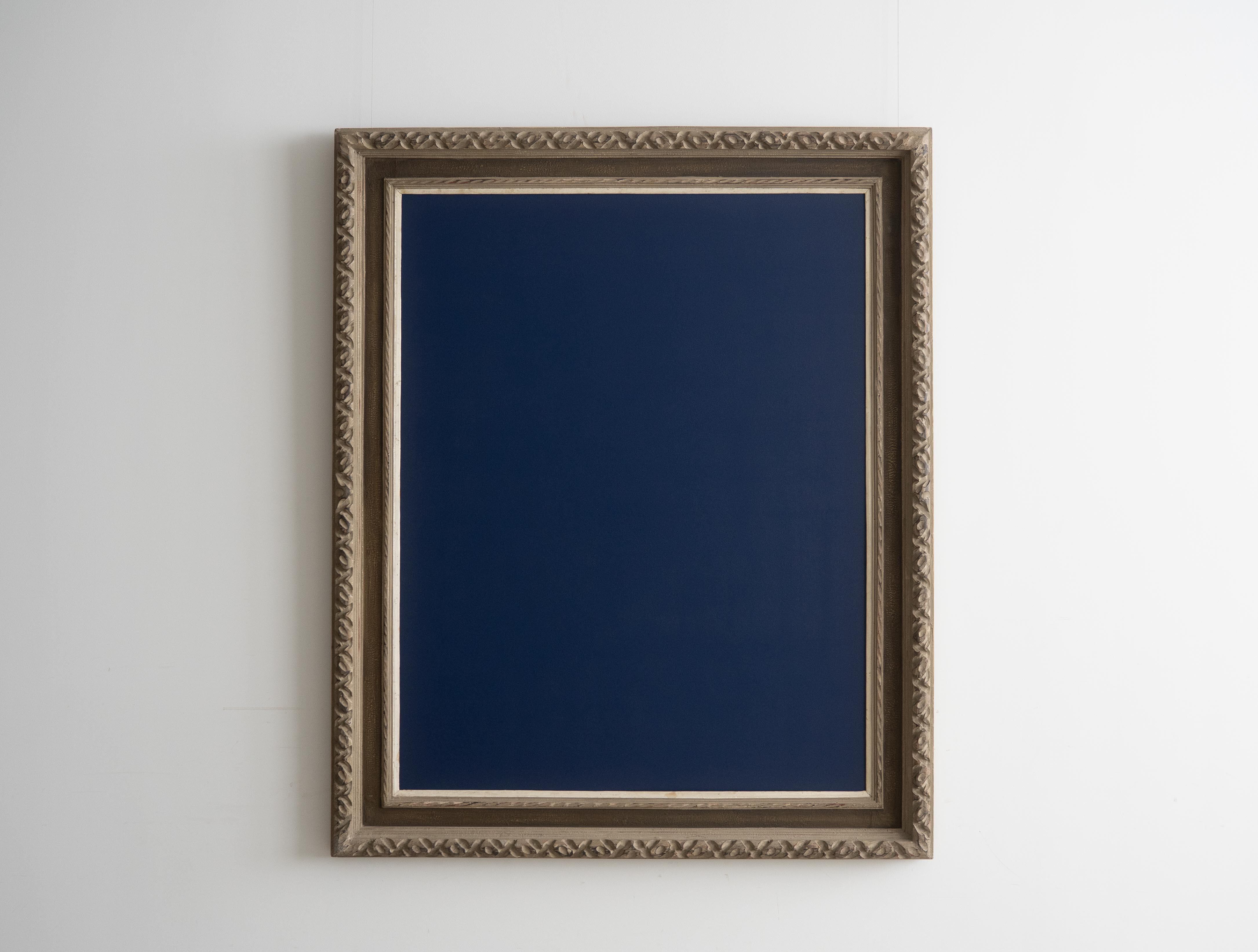 カフェのメニューボードに! 特大 ヴィンテージフレーム チョークボード ネイビー