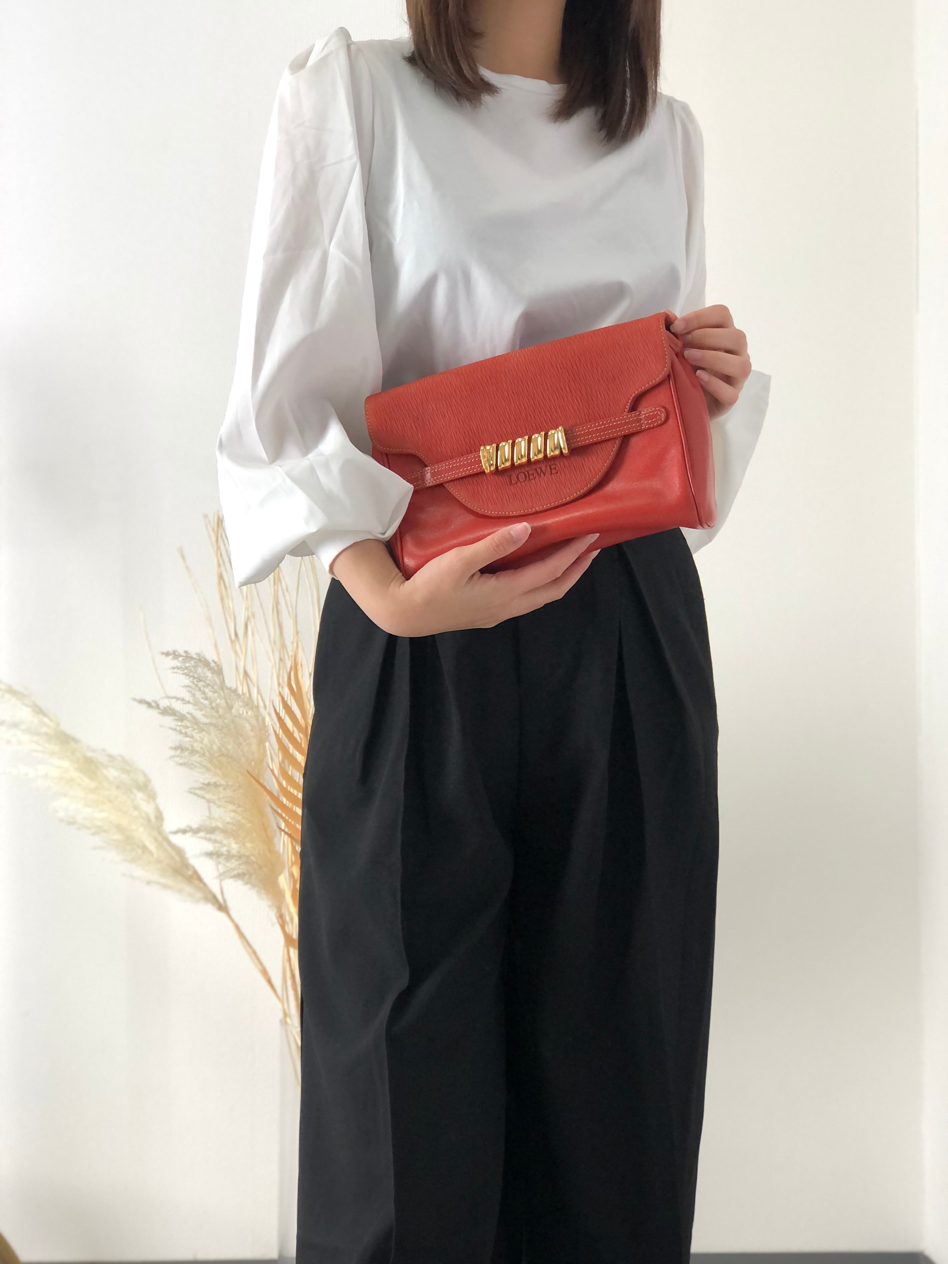 LOEWE ロエベ ベラスケス レザー クラッチバッグ レッド vintage
