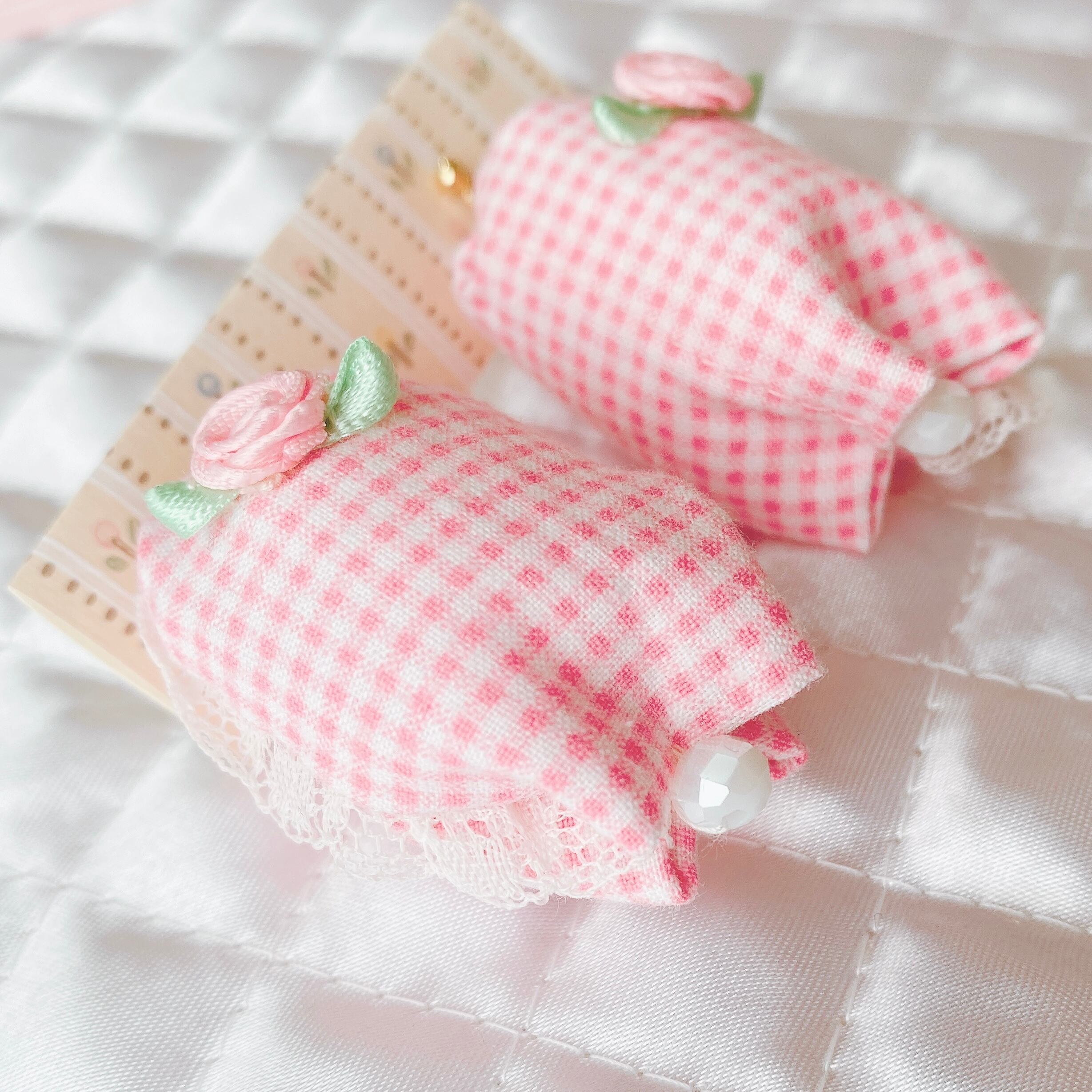 Vintage baby fabric x Tulip 耳飾り(G) ♡イヤリング・ピアス