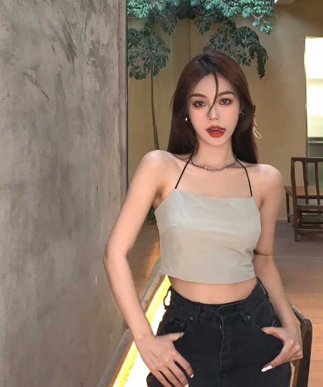 ホルターサマートップス ショート 夏物 ブラックストロベリース36325525001