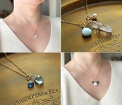 天然石ネックレスチャーム6点セット《sea&sky blue》