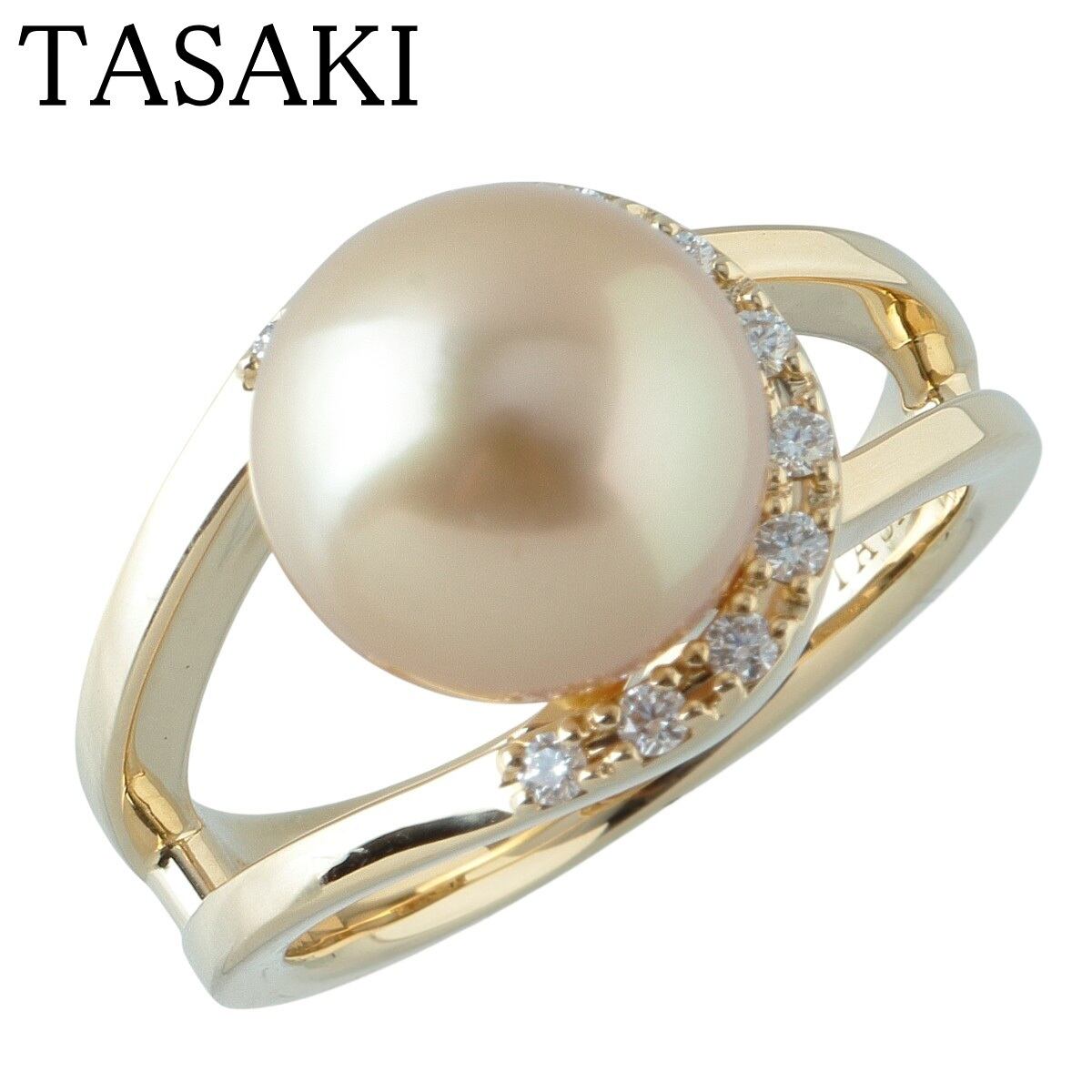 緑屋質屋】田崎(タサキ・TASAKI) 南洋パール・ダイヤリング 14.5mm 