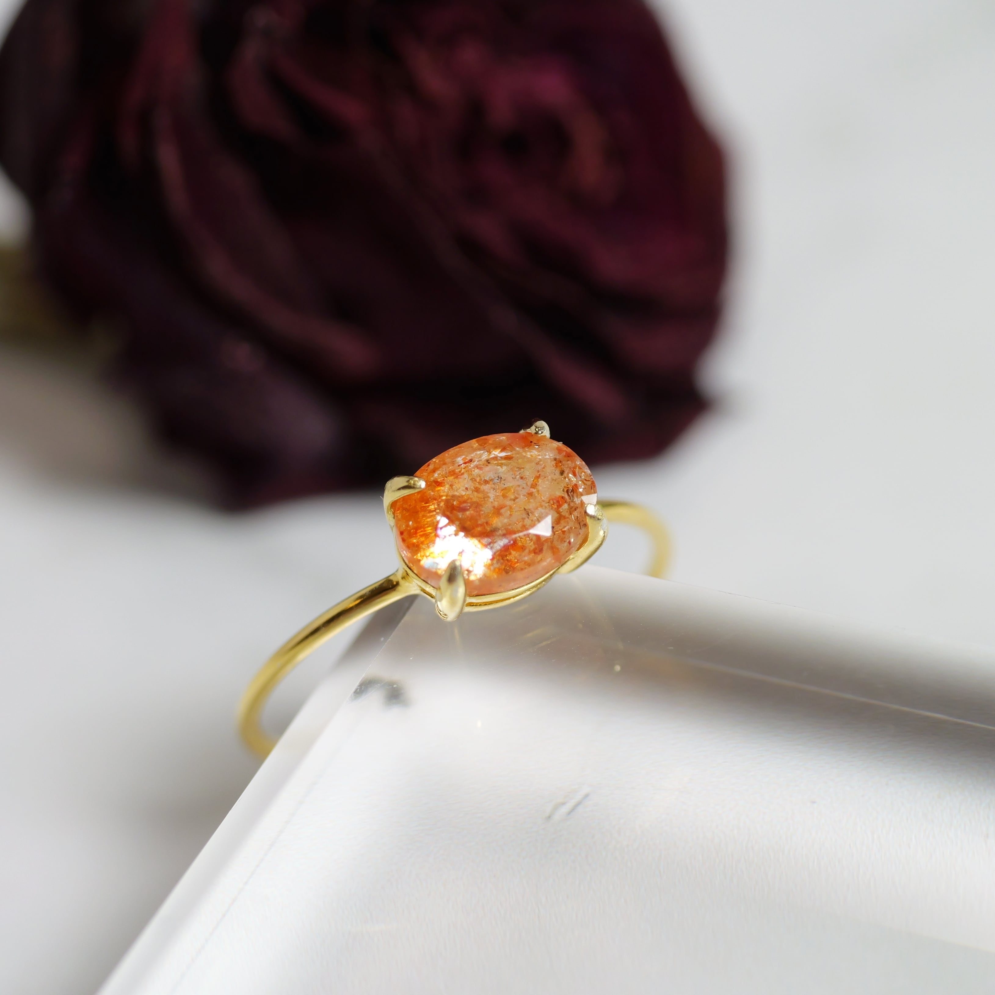 イリュージョンサンストーン オーバル リング No.3