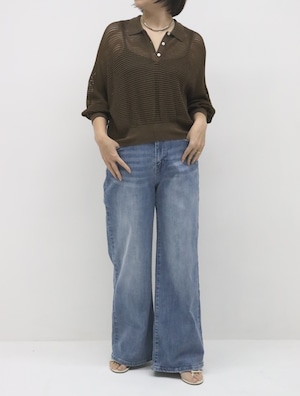 レスピラメッシュポロニット(ブラウン)