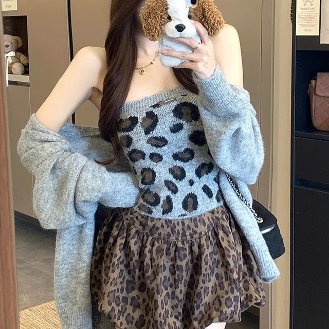 3色 Animal design knit set