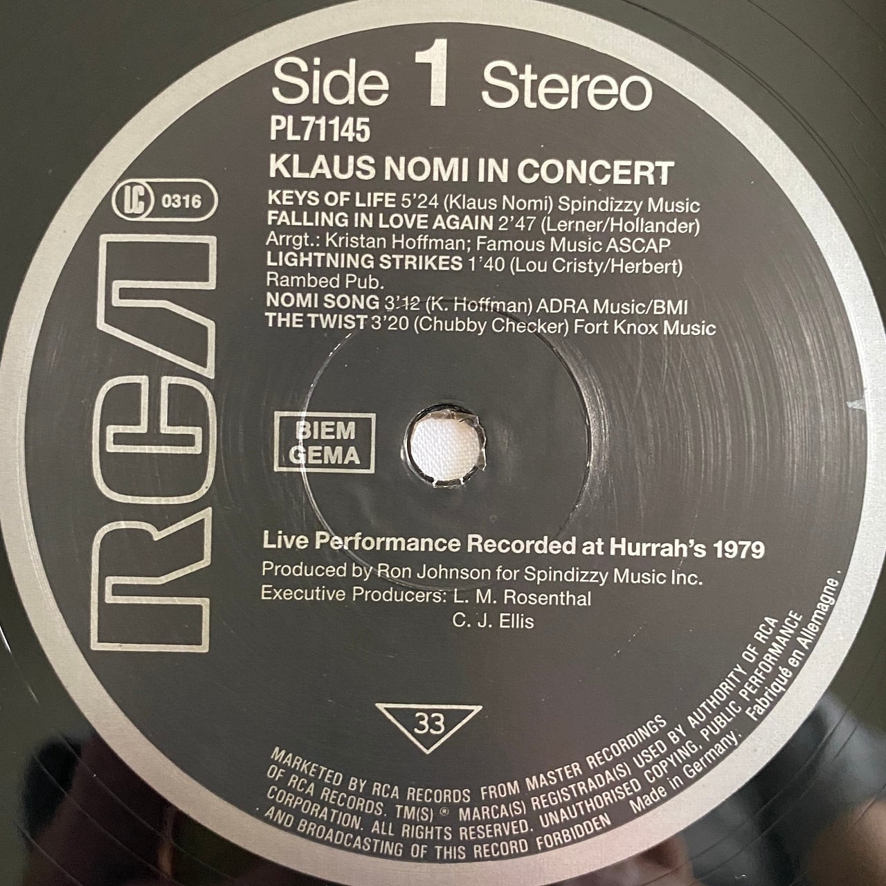 LP】Klaus Nomi ‎– In Concert | マメシバレコード mameshiba records