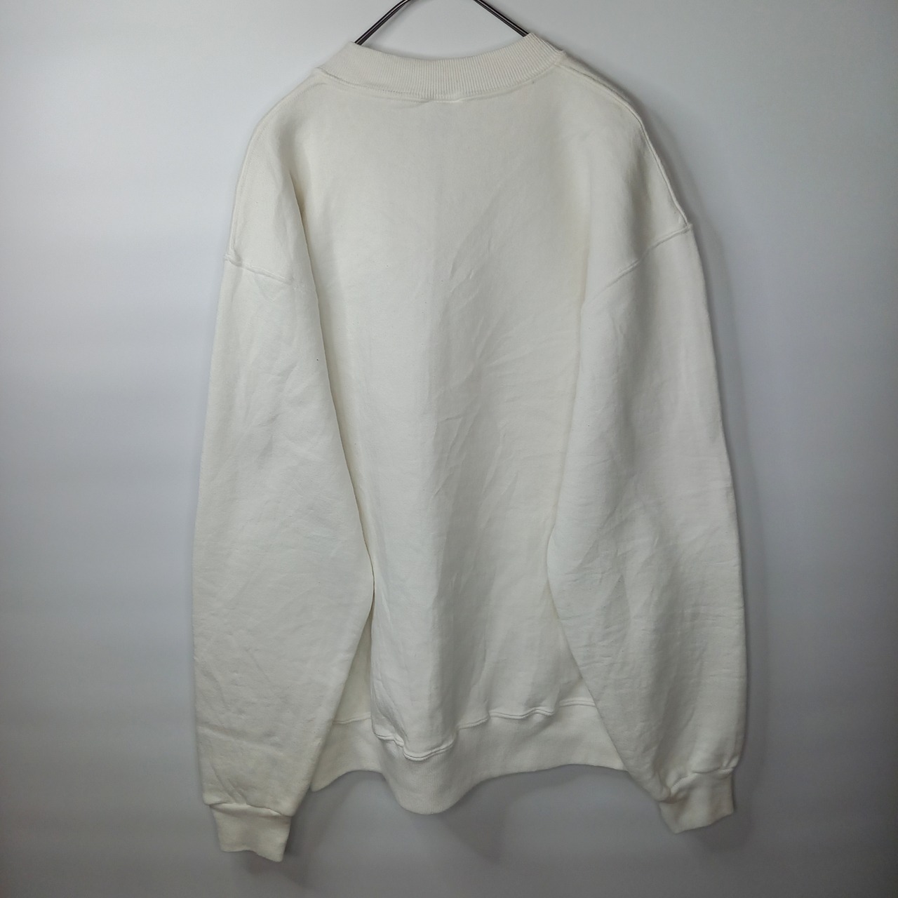 希少品　90s　アメリカ製　ラッセル　スウェット　トレーナー　無地　ホワイト　M