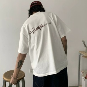 アートバックレタリングルーズフォルムTシャツ 2col   A00311