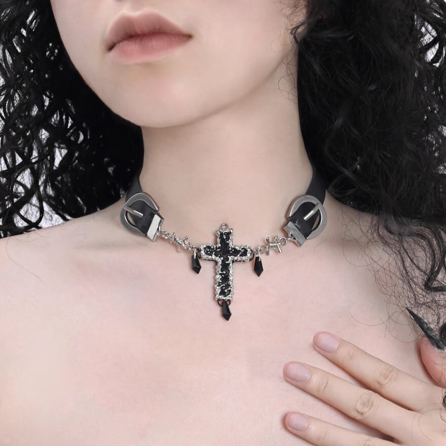 アクセサリー クロス ネックレス Broken bone ロリパン ゴシック｜天使