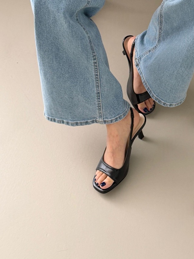 Square Toe Cross Strap Slingback Sandals