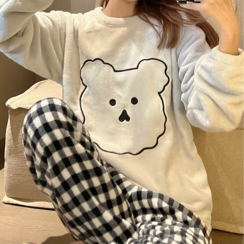 レディースオータムウィンターベルベット格子柄 大人ガーリー スウィート キュート カジュアル 秋物 冬物 萌量不足95704828166