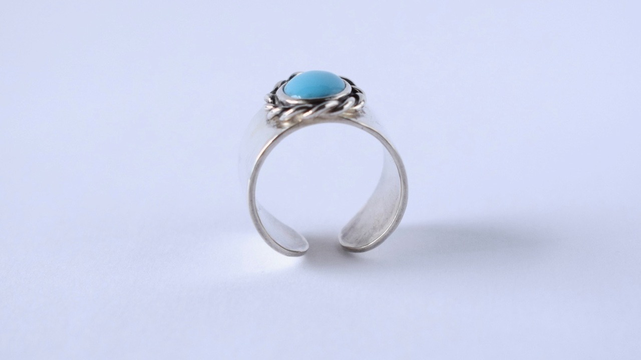 ＊一点もの＊Sleeping beauty turquoise cuff ring 《silver925》