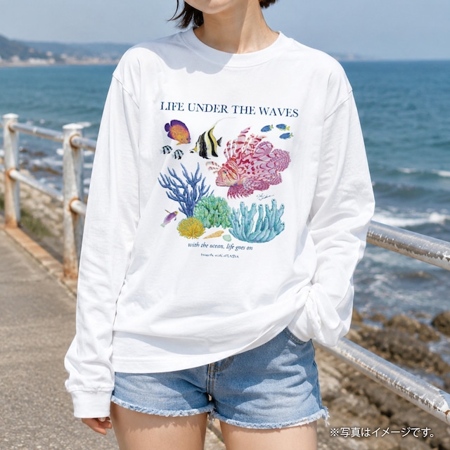 海の生きもの長袖Tシャツ（ミノカサゴ）｜LIFE UNDER THE WAVES Model-12