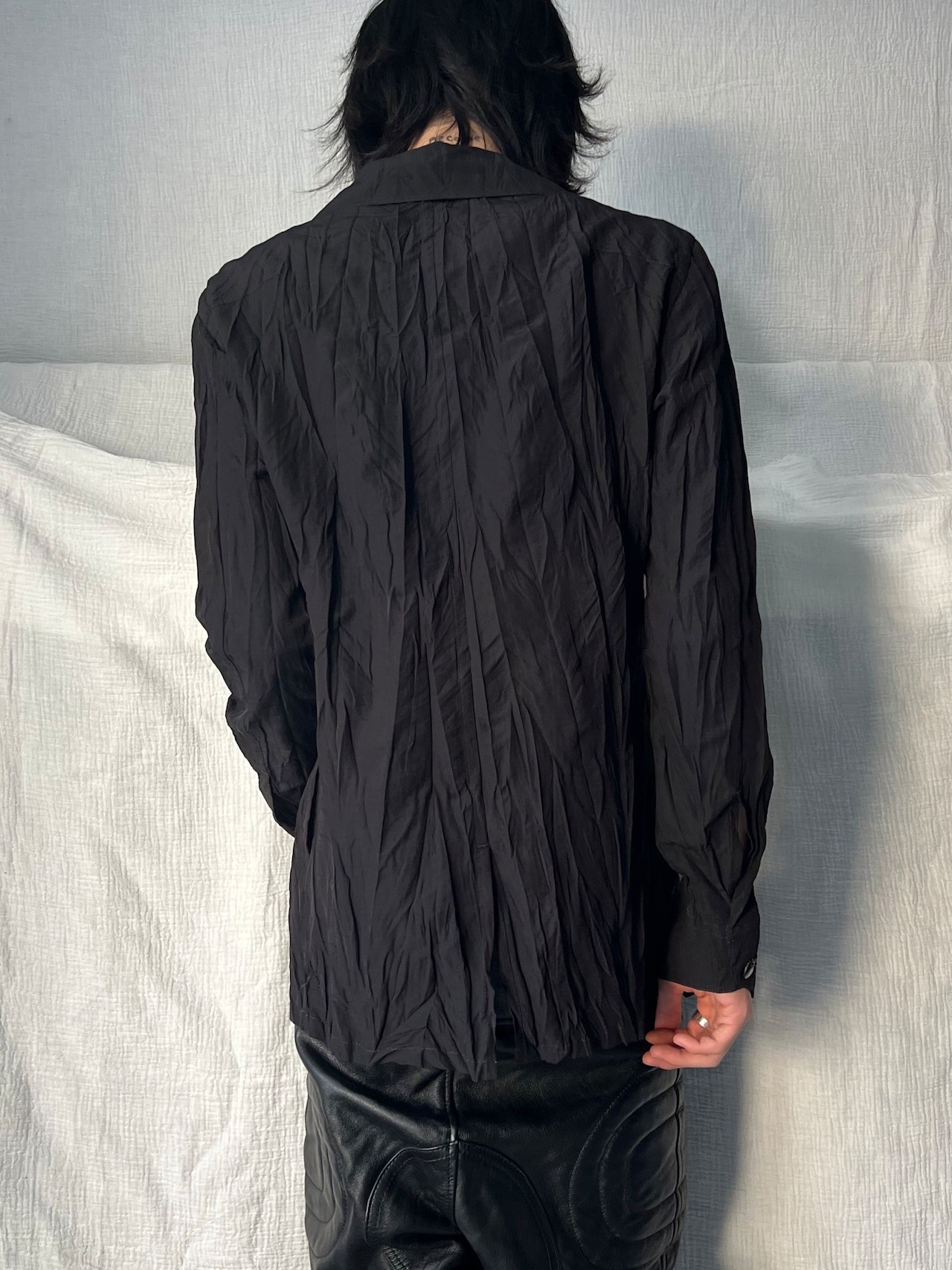 "kiryuyrik" Wrinkled Deformation Nylon Jacket