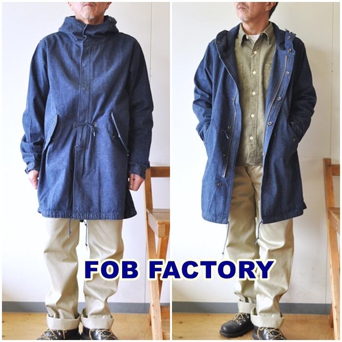 エフオービーファクトリー デニムシェルパーカー モッズコート