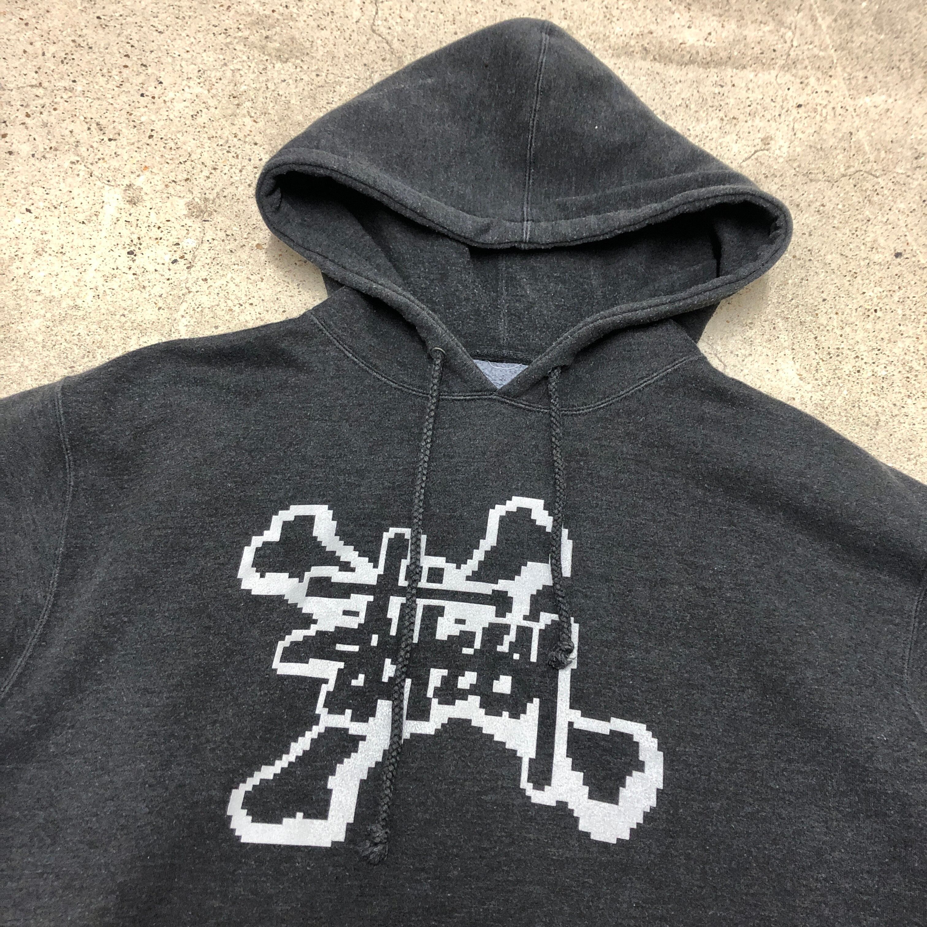 00s OLD STUSSY/Cross Bone print Hoodie/L相当/クロスボーンプリント