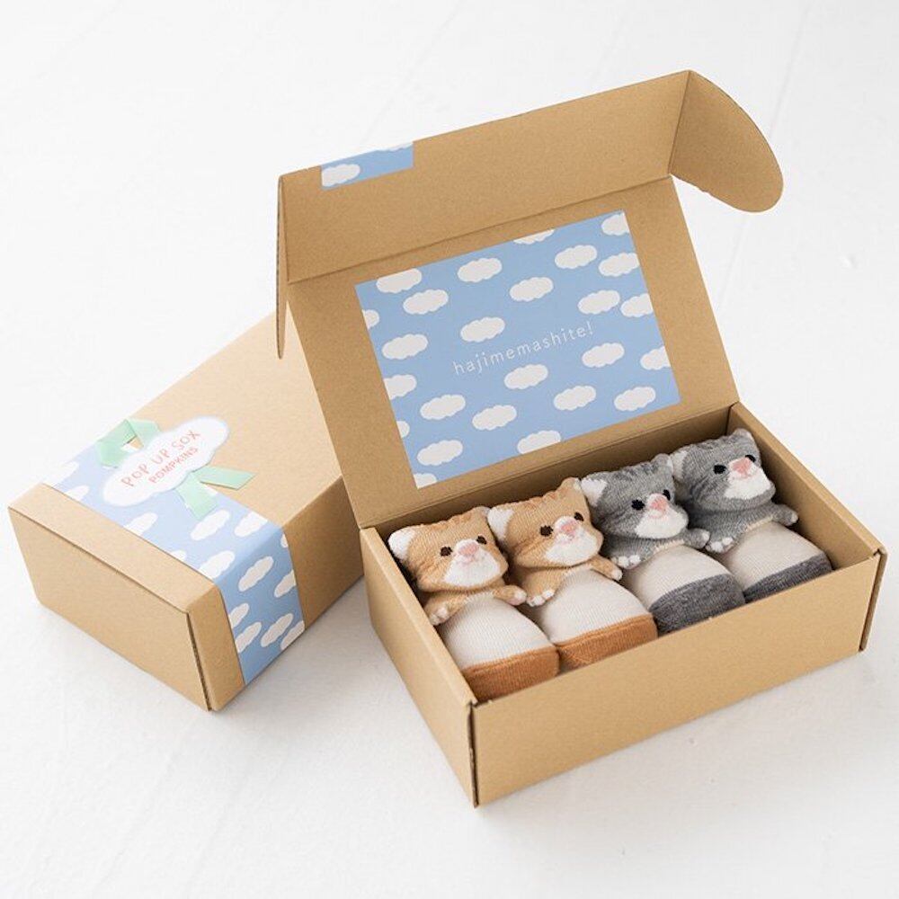 ポップアップソックス ギフトボックスセット ねこ XS(9-12cm) POP UP
