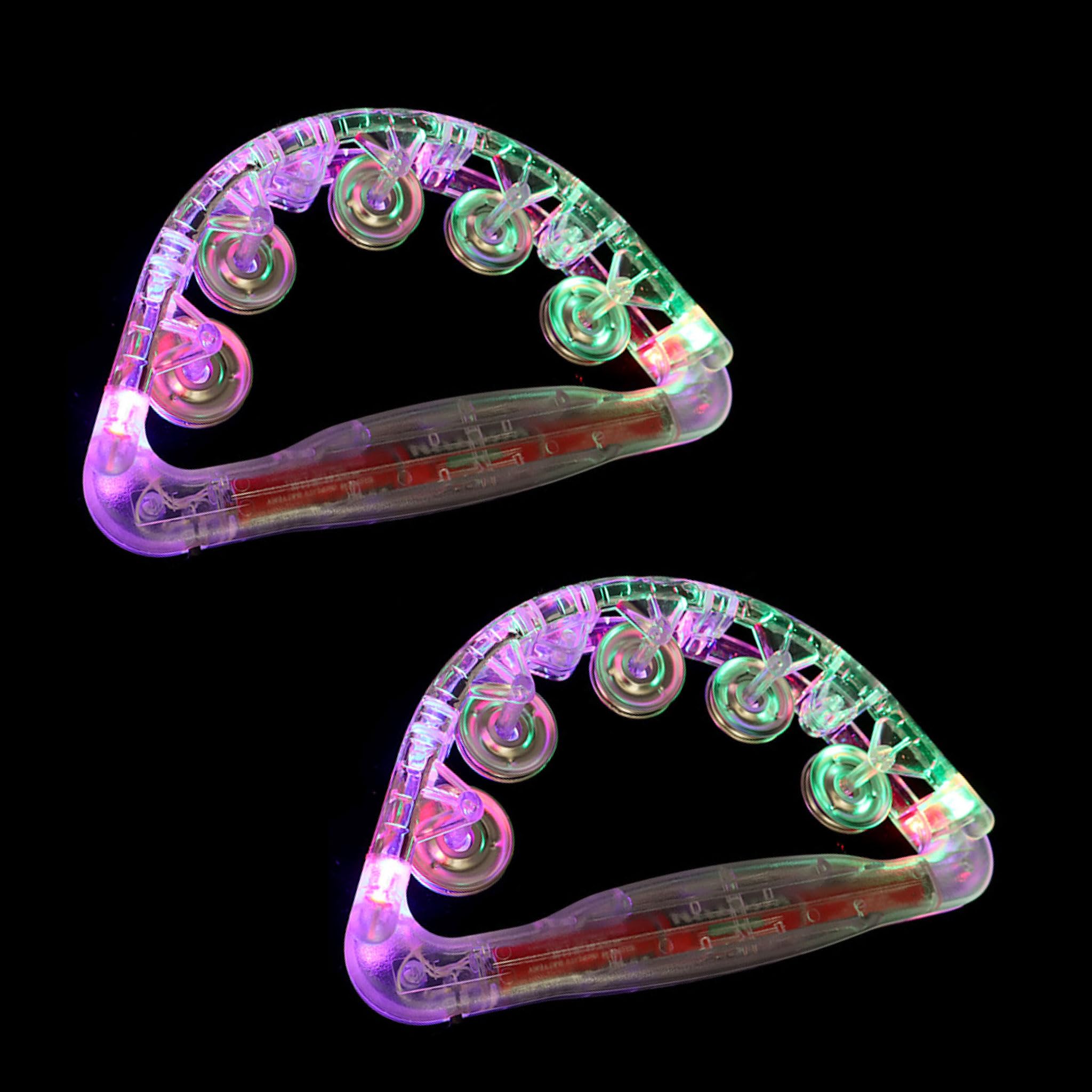 Felimoa 光るタンバリン 2個セット LED パーティやカラオケで