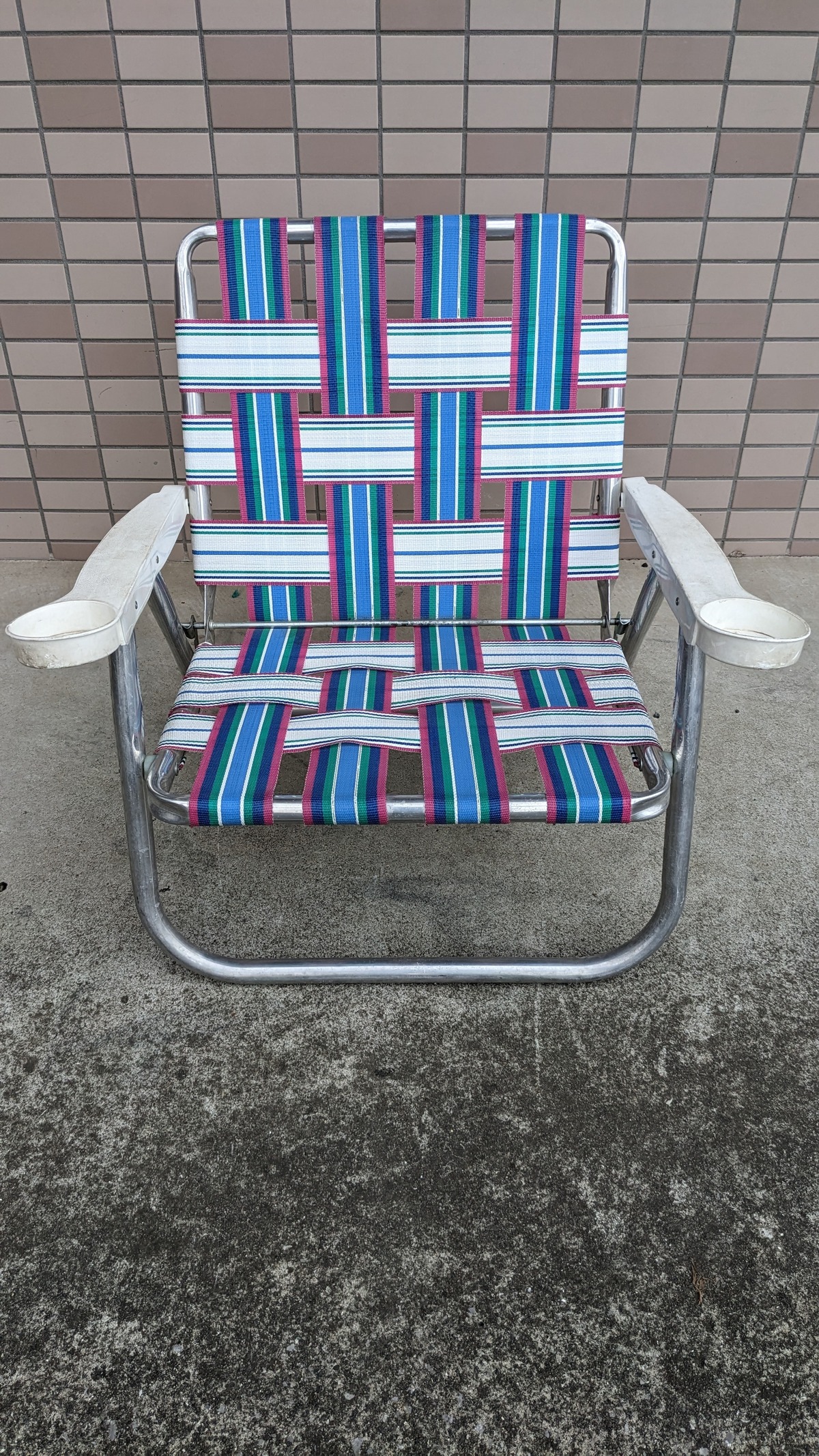 Vintage LAWN CHAIR Aluminium Folding Camping Chair Low ビンテージ ローンチェア