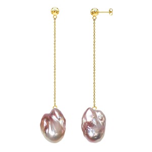 baroque pearl long chain pierce/earring NATURAL【Sクラス】＜即納＞