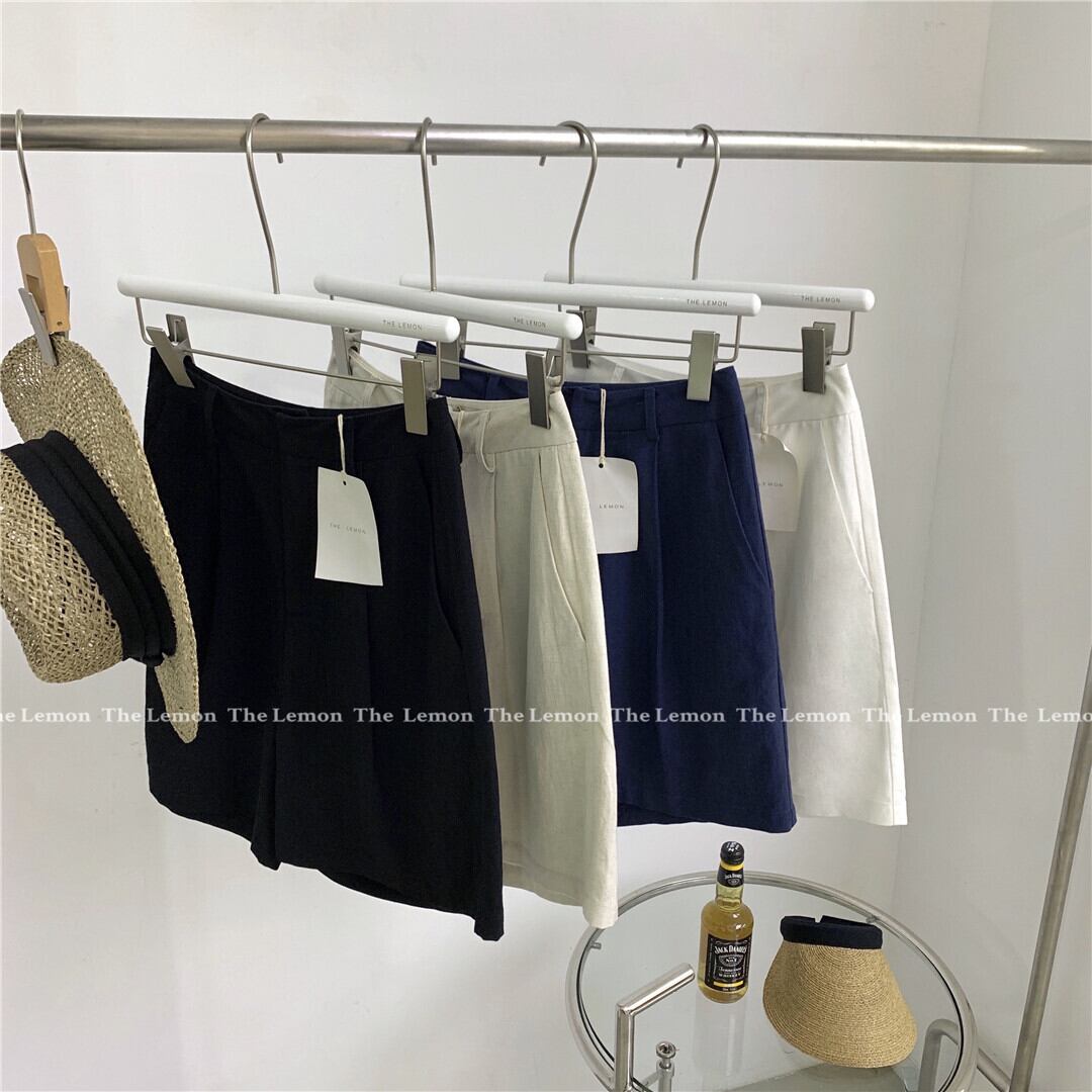 ソリッド カラーハイウェストウェストスリムカジュアルパンツ レディースサマーホワイトポケットショーツ 夏物 ブルマー ソリッドカラー ビッグFスモールZ韓国38307406964