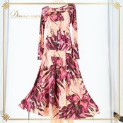 社交ダンス 衣装 チャコット Chacott ツーピース セットアップ ピンク レッスン パーティ 発表会 柄 模様 トップス スカート パープル系 ピンク系 日本製 フェスティバル おしゃれ ワンピース かわいい 伸縮性 衣装セット スリット 大人用 レディース ブランド 女性用 軽量 パーティ ドレス コスチューム